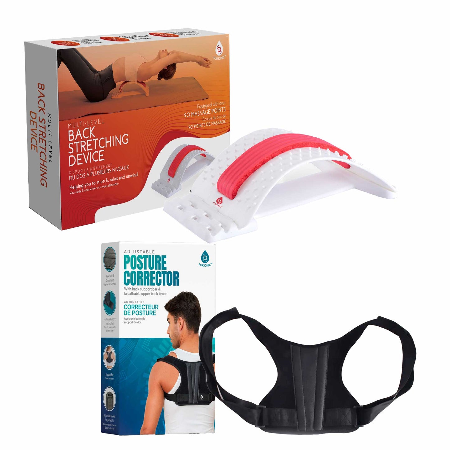 Pursonic Back Health Essentials Kit: Multi-Level Stretch & Posture Perfection.