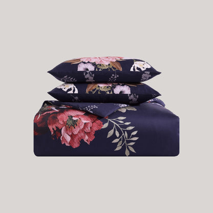 Bebejan Deep Purple Garden 100% Cotton 5-Piece Reversible Comforter Set