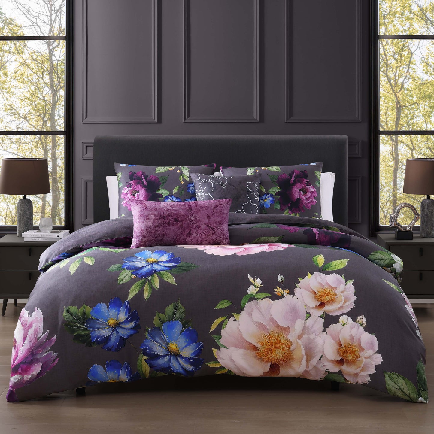 Bebejan Elegant Blossoms 5 Piece Reversible Comforter Set