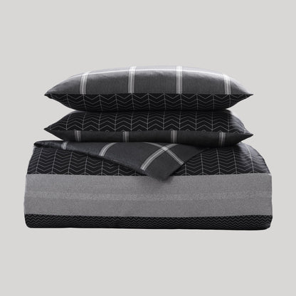 Bebejan Kyle Black 100% Cotton 5-Piece Reversible Comforter Set