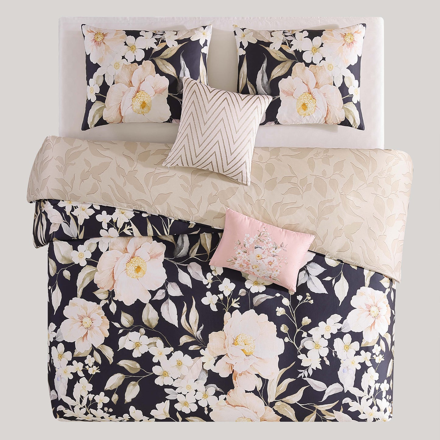 Bebejan Blossom Haven 100% Cotton 5-Piece Reversible Comforter Set