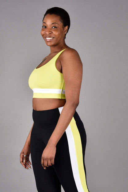 Teagan Reversible Matte Luxe Sports Bra in Neon Black Combo