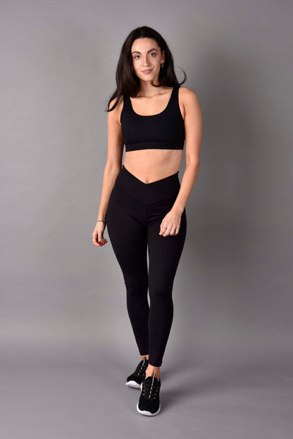 Cara Matte Luxe Sports Bra in Black