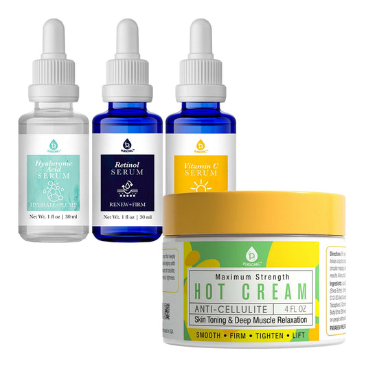 Ultimate Skin Care Duo: Anti Cellulite & Muscle Relaxation Hot Cream + Anti-Aging Serum Set