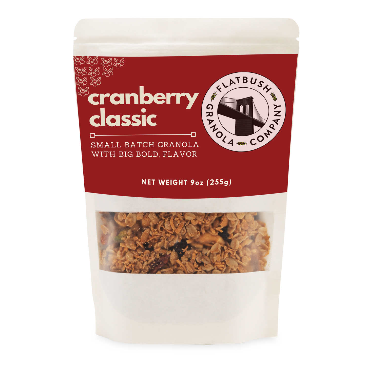 Cranberry Classic: Crunchy, Nutty Gluten-free Granola Mix with Dried Cranberries (pouch)