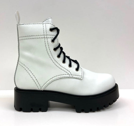 Alice White Heeled Combat Boot