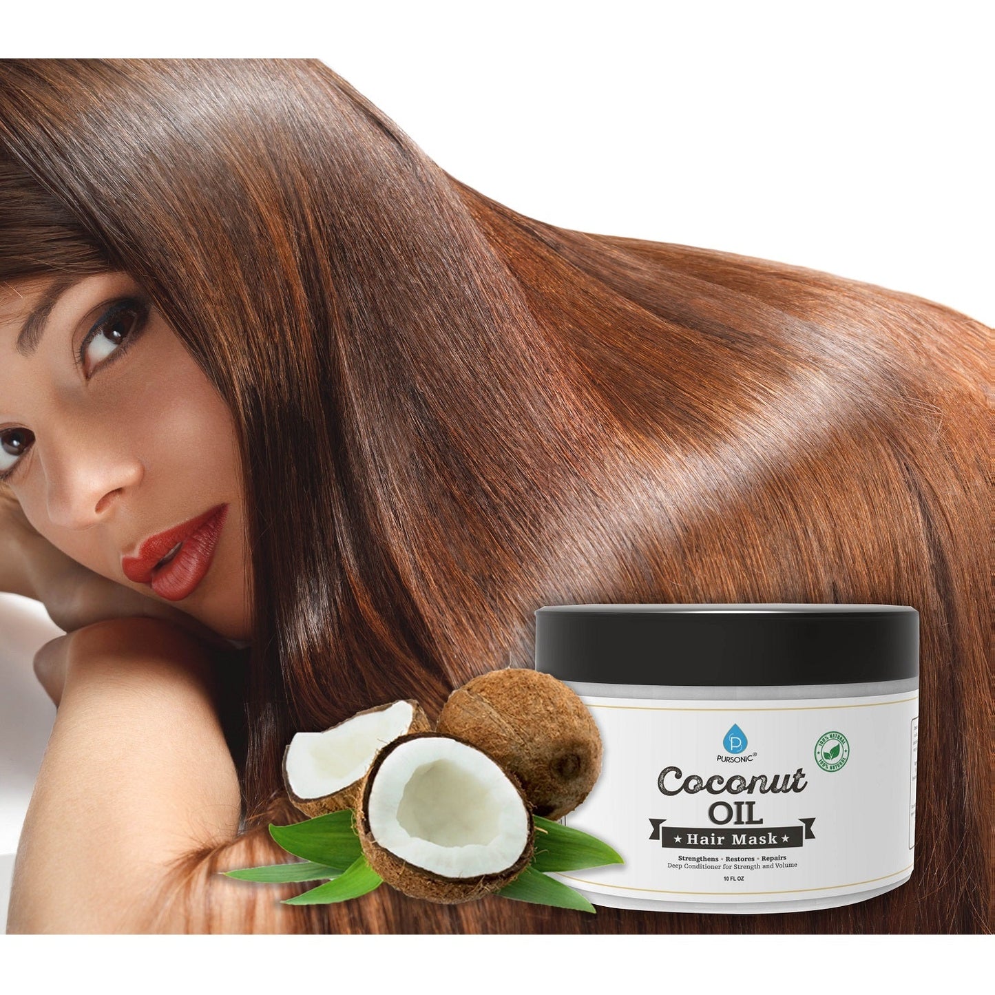 100% Natural Coconut Oil Hair Mask 10 Oz