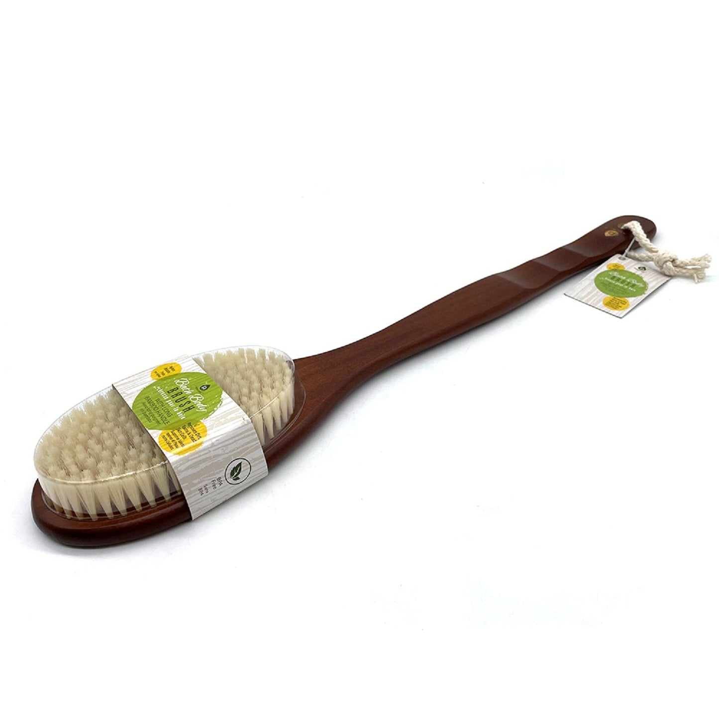 Bath Body Brush With Long Bamboo Handle