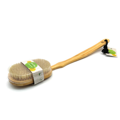 Bath Body Brush With Long Bamboo Handle