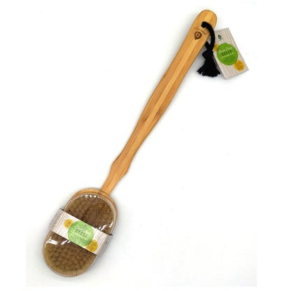 Bath Body Brush With Long Bamboo Handle