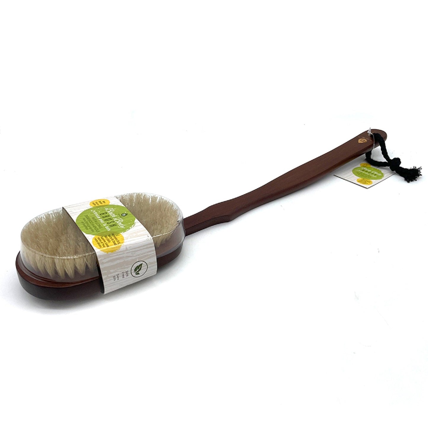 Bath Body Brush With Long Bamboo Handle