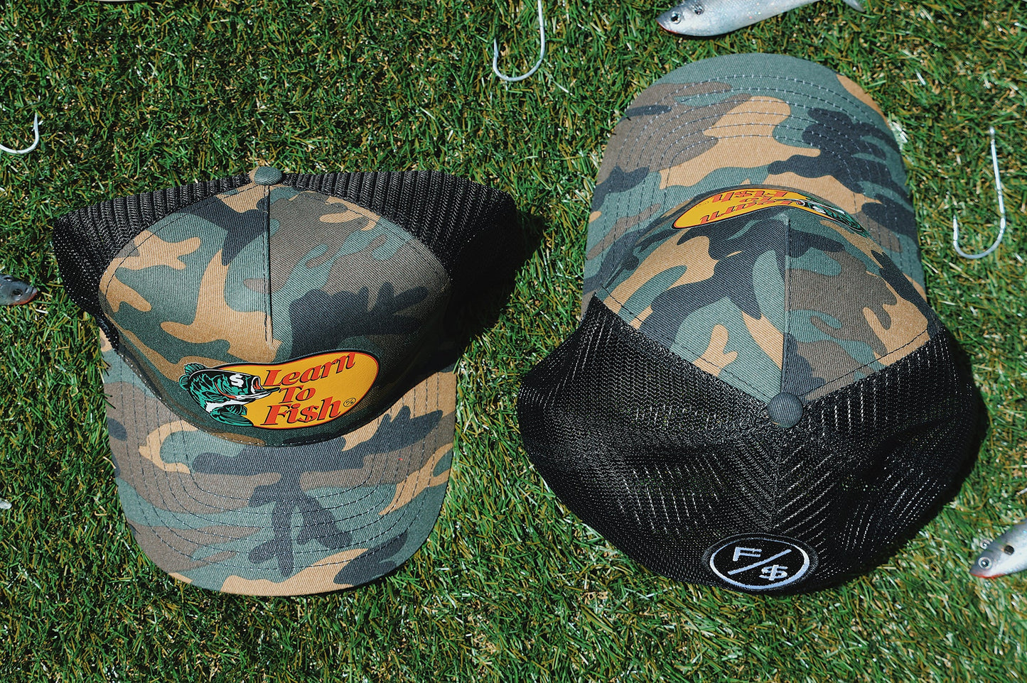 Learn To Fish: Trucker Hat (Camo)