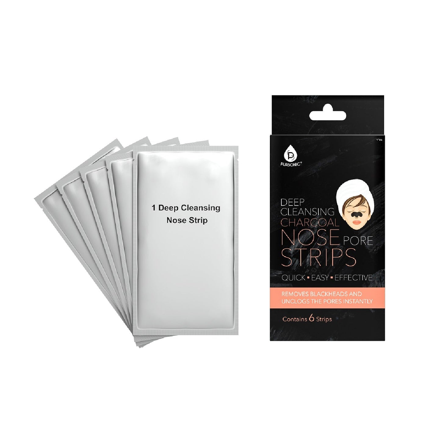 6 pack Deep Cleansing Charcoal Nose Pore Strip