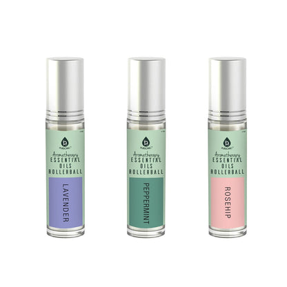 Aromatherapy Essential Oil Rollerballs (Lavender, Peppermint, Rosehip)