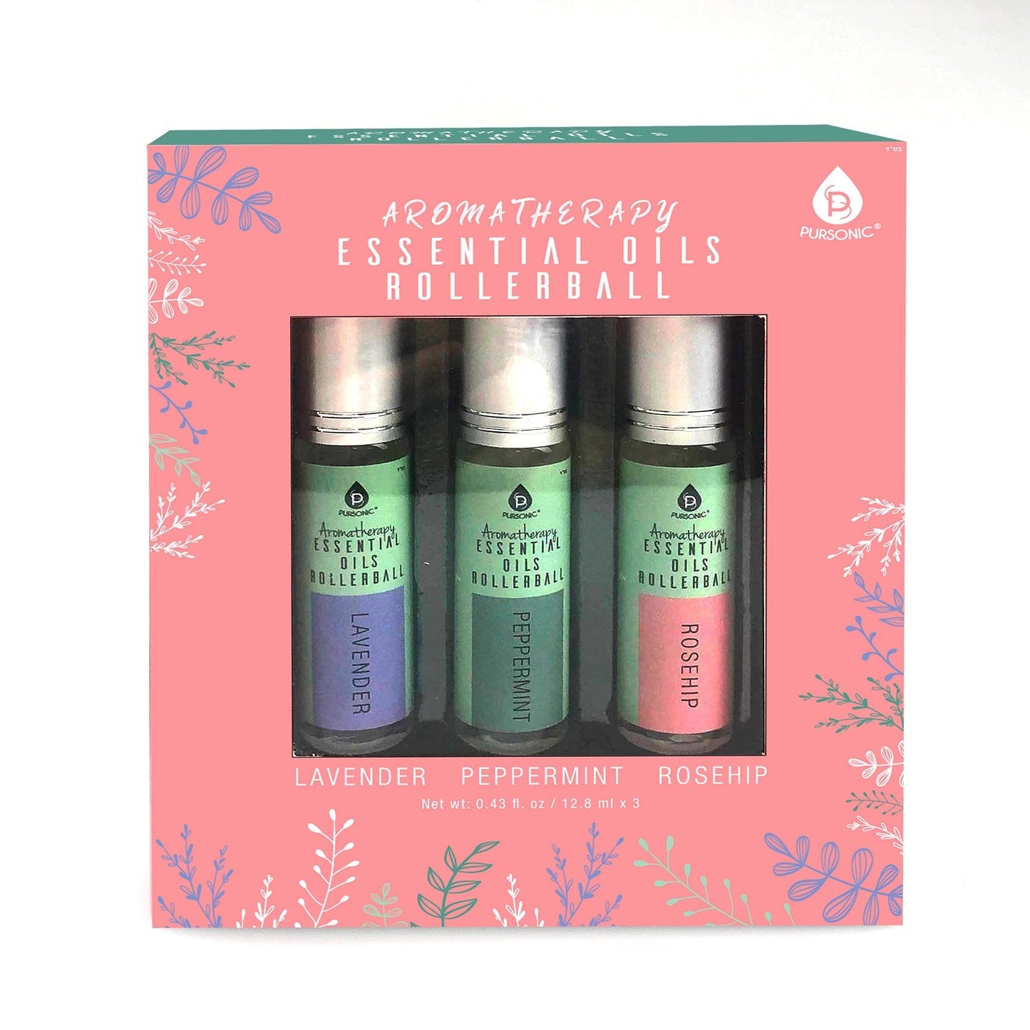 Aromatherapy Essential Oil Rollerballs (Lavender, Peppermint, Rosehip)