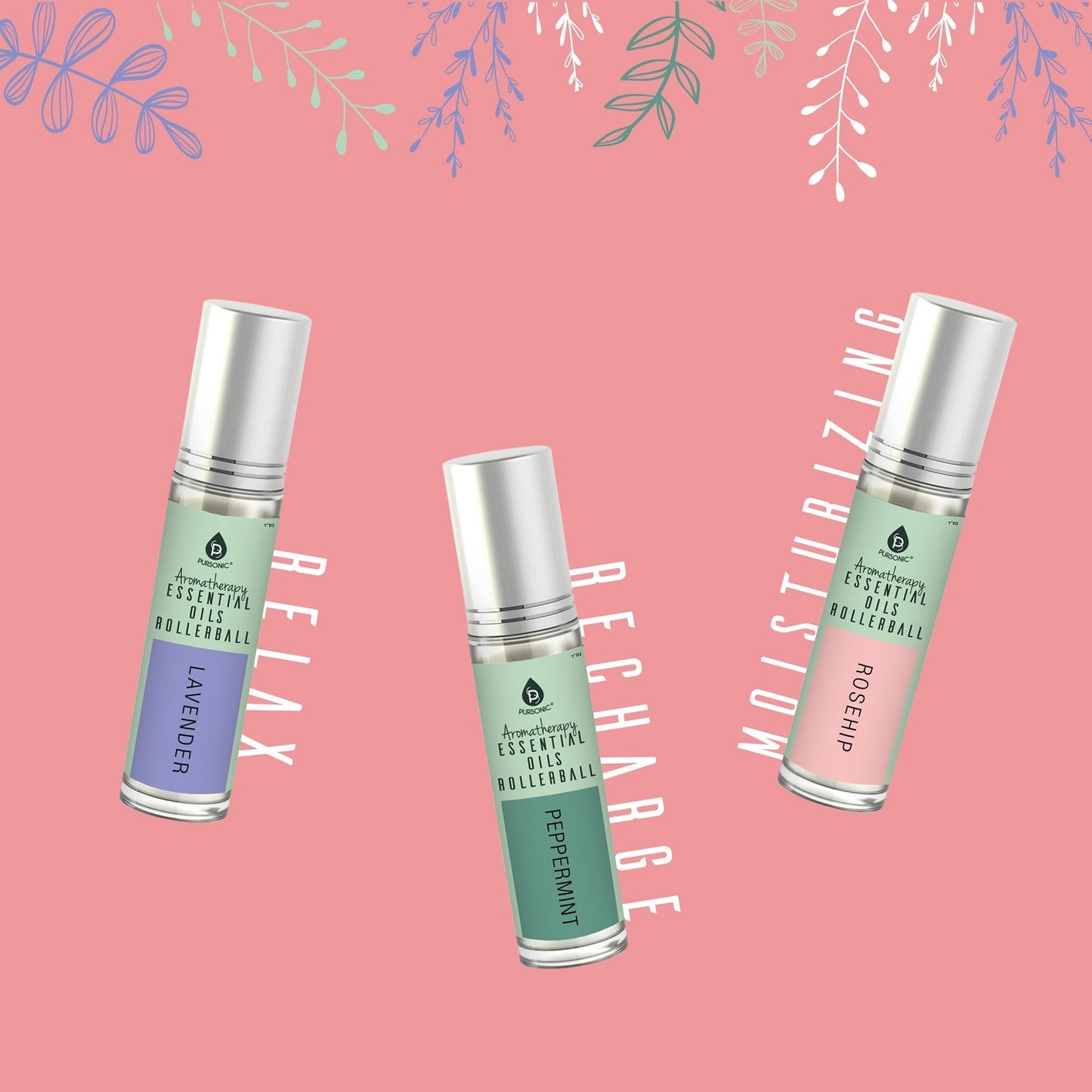 Aromatherapy Essential Oil Rollerballs (Lavender, Peppermint, Rosehip)