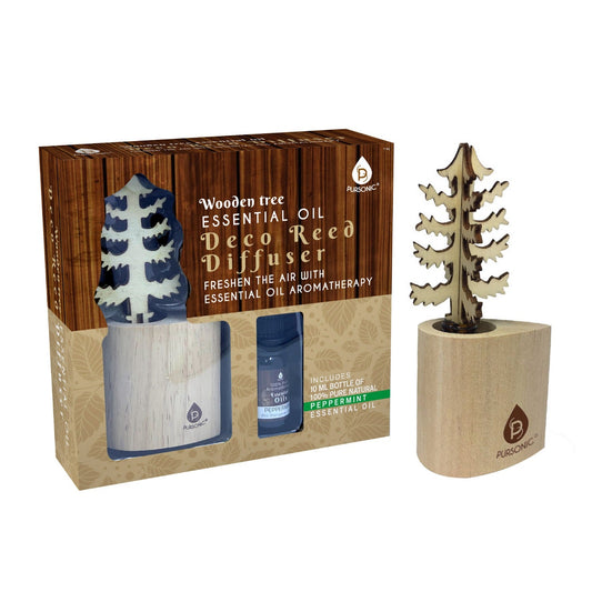 3D Wooden Standard Tree Reed Diffuser with Peppermint Essential Oil