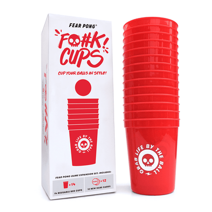 Fear Pong: F@#K Cups | 14 Party Pong Reusable Cups Set