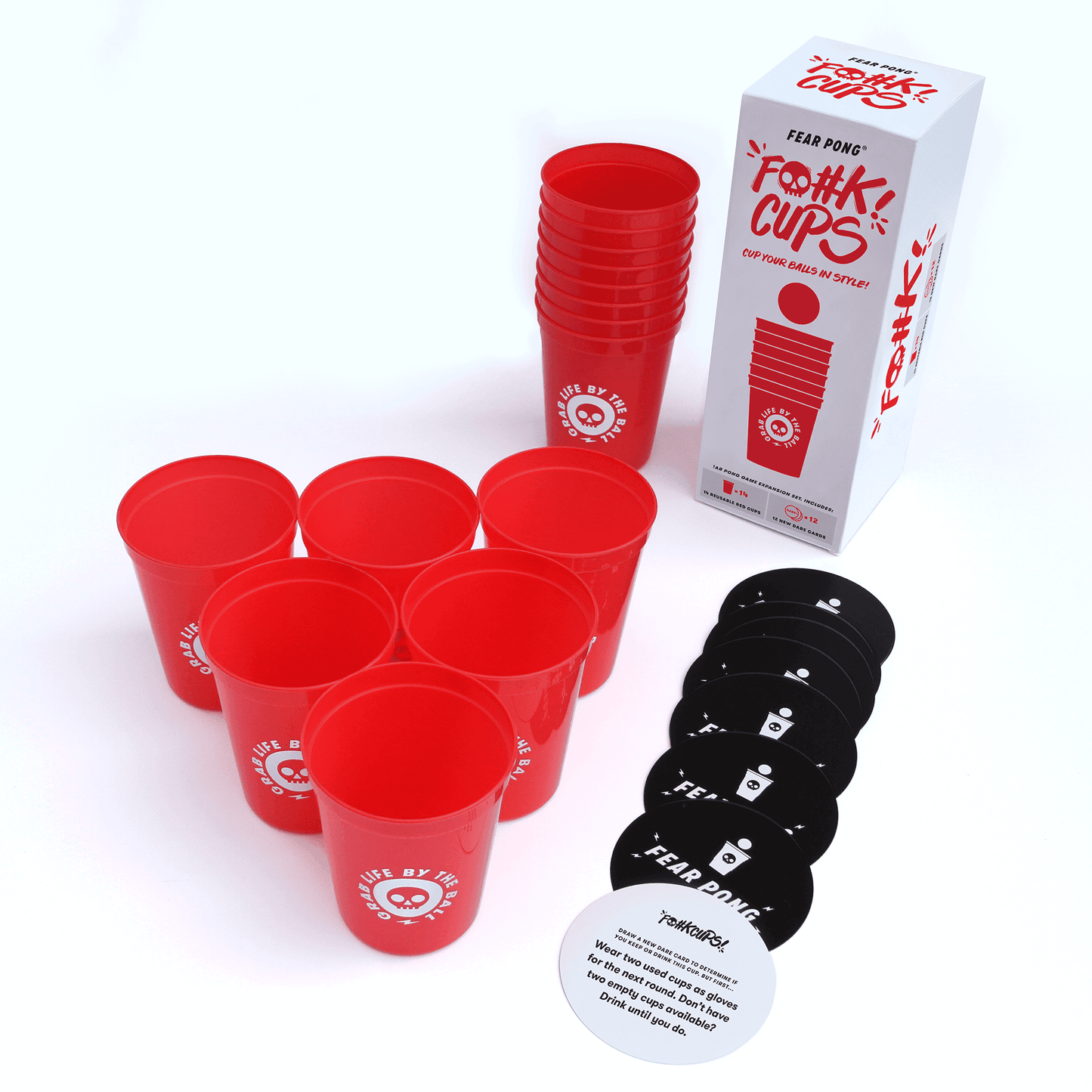 Fear Pong: F@#K Cups | 14 Party Pong Reusable Cups Set