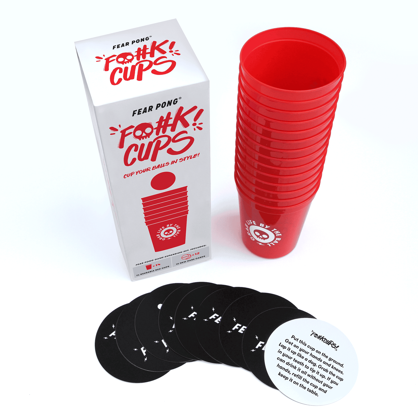 Fear Pong: F@#K Cups | 14 Party Pong Reusable Cups Set