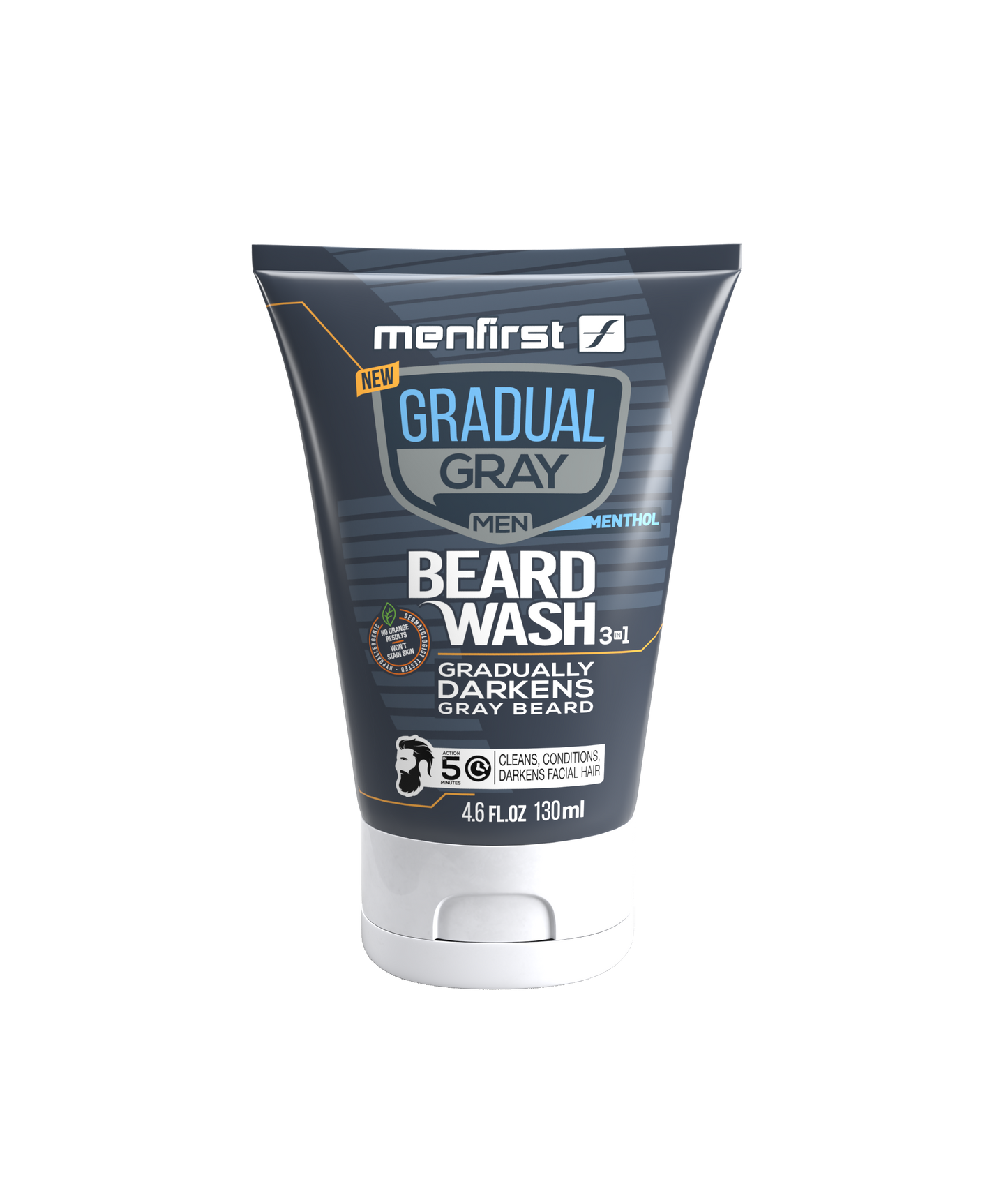 Menfirst Gradual Gray - Beard Wash - Natural Darkening Formula - 1 Pack - 4.6 Oz Each