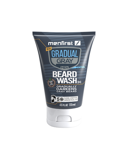 Menfirst Gradual Gray - Beard Wash - Natural Darkening Formula - 1 Pack - 4.6 Oz Each