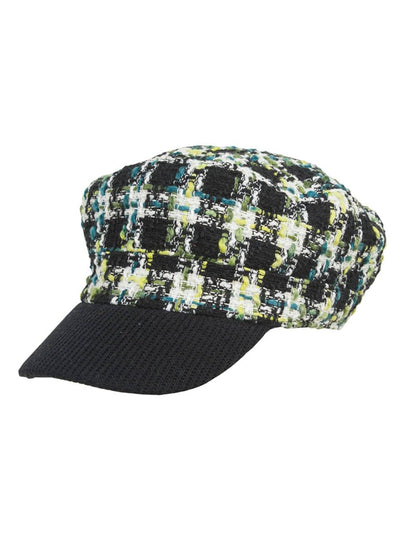 Tweed Plaid Bouclé Cadet Cap