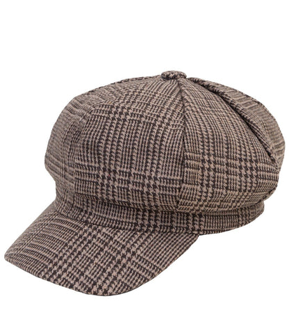 Plaid Cotton Baker Boy Hat