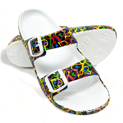 Women's PAW Print Adjustable 2-Strap Sandals