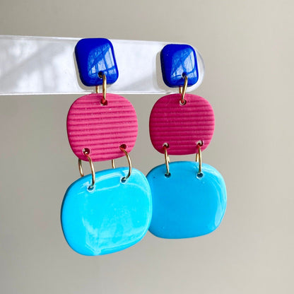 Multi Color Dangle | Island Time Collection | Handcrafted Polymer Clay Earrings