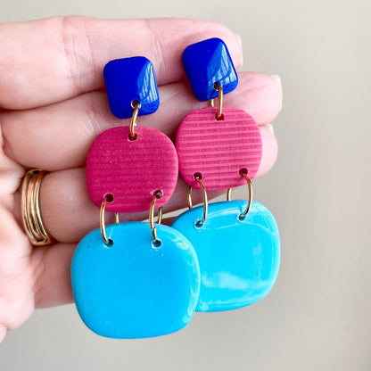 Multi Color Dangle | Island Time Collection | Handcrafted Polymer Clay Earrings