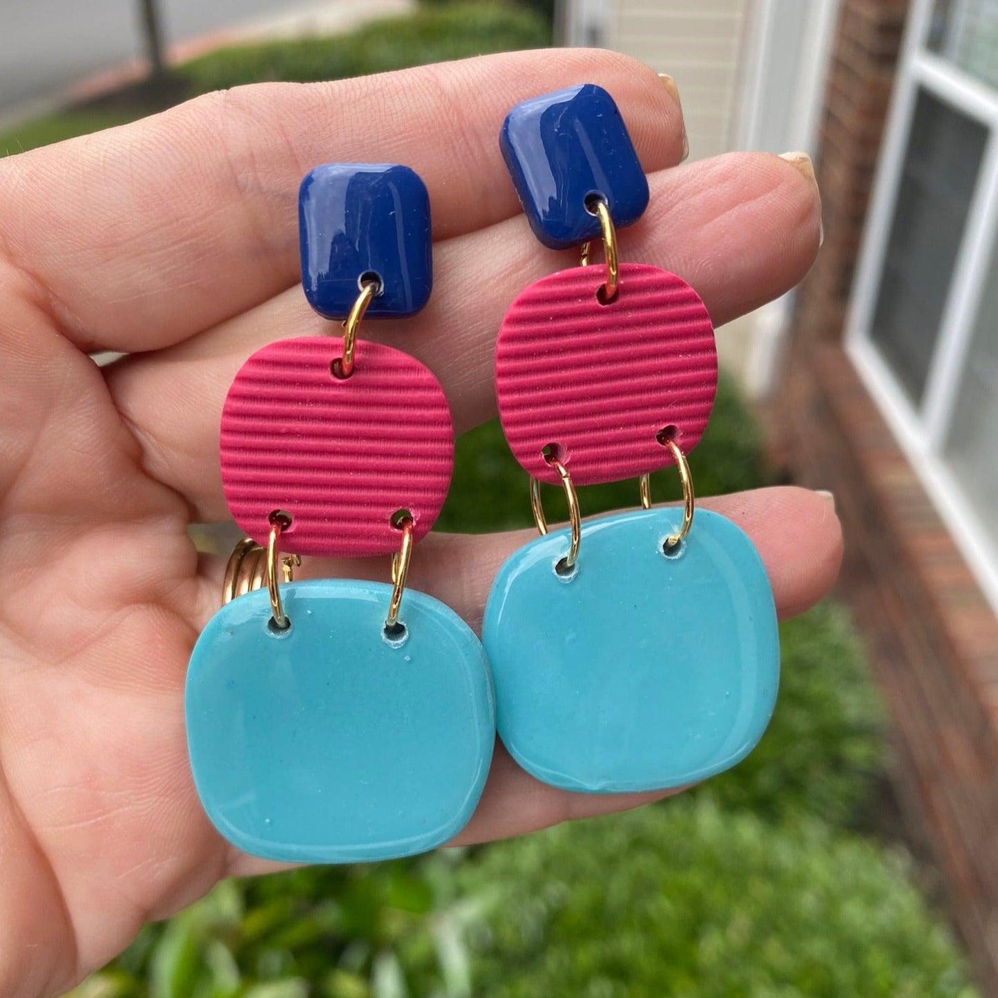 Multi Color Dangle | Island Time Collection | Handcrafted Polymer Clay Earrings