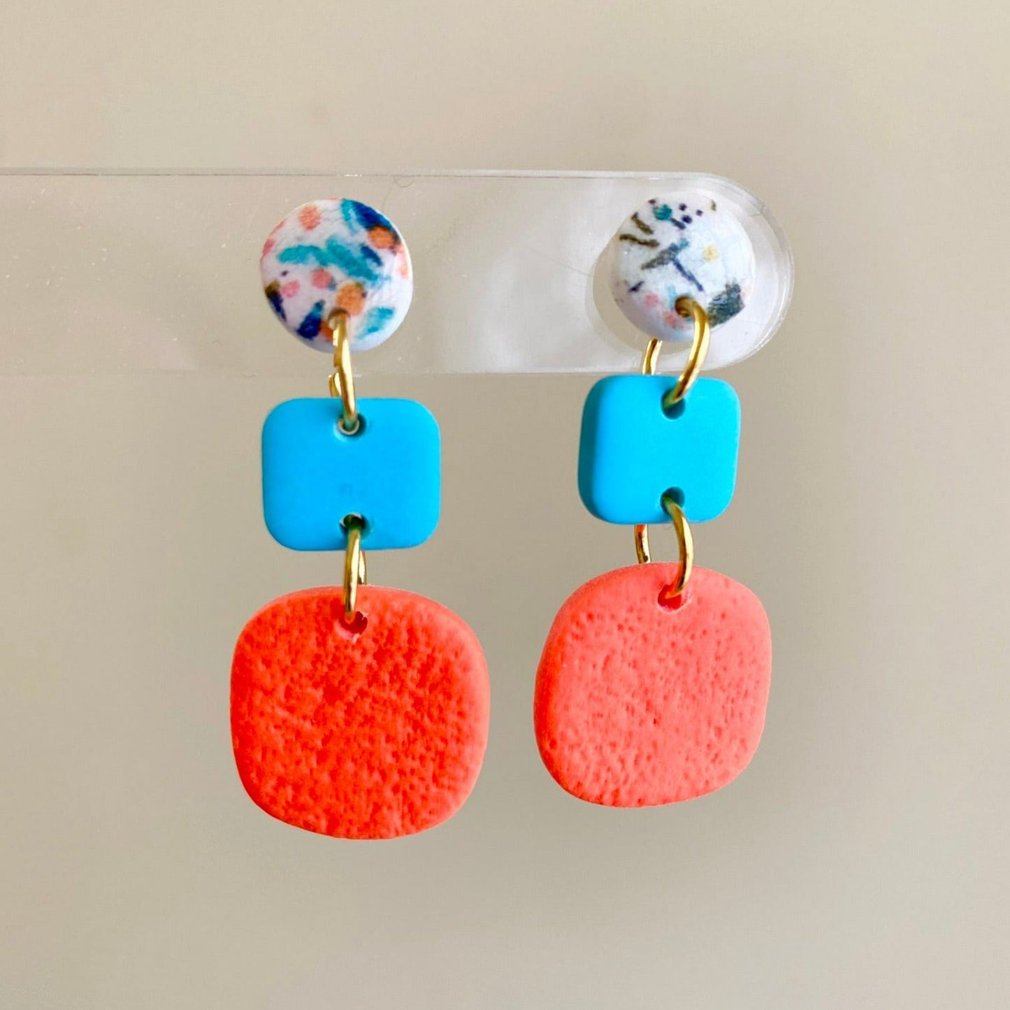 Tropical Resort Polymer Clay Dangle Earrings