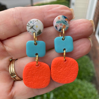 Tropical Resort Polymer Clay Dangle Earrings