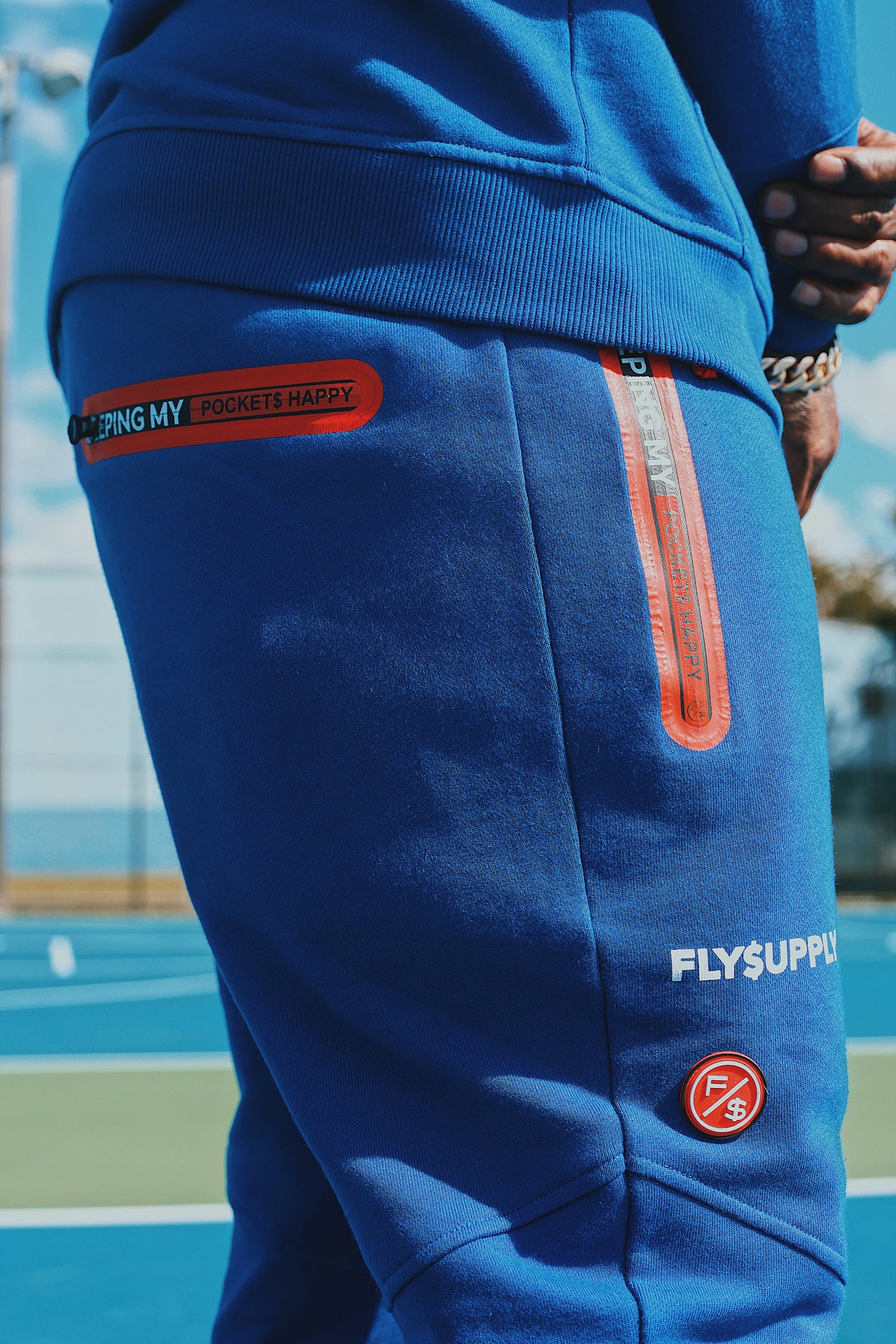 Happy Pockets Fleece Joggers (Blue)