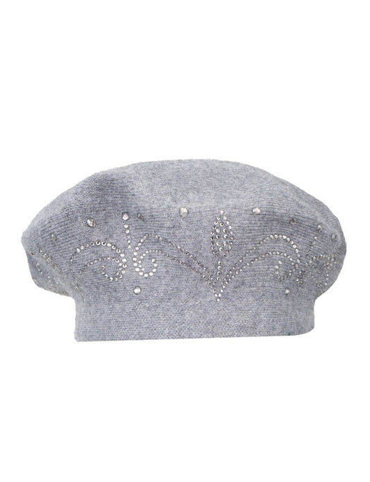 Jones New York Swirl Rhinestone Border Beret