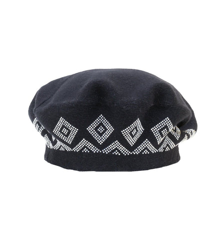 Jones New York Swirl Rhinestone Diamond Border Beret