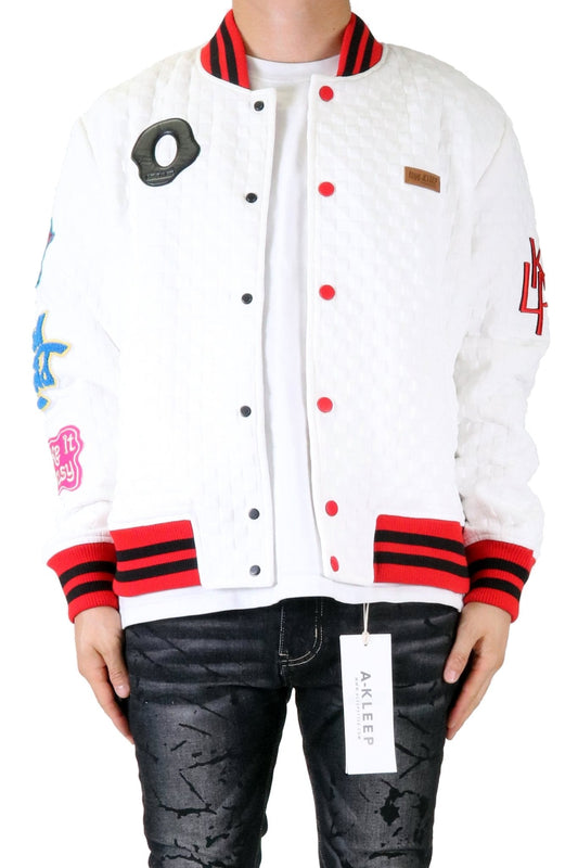 BLANCO Waffle Square Pattern Jacket with patches