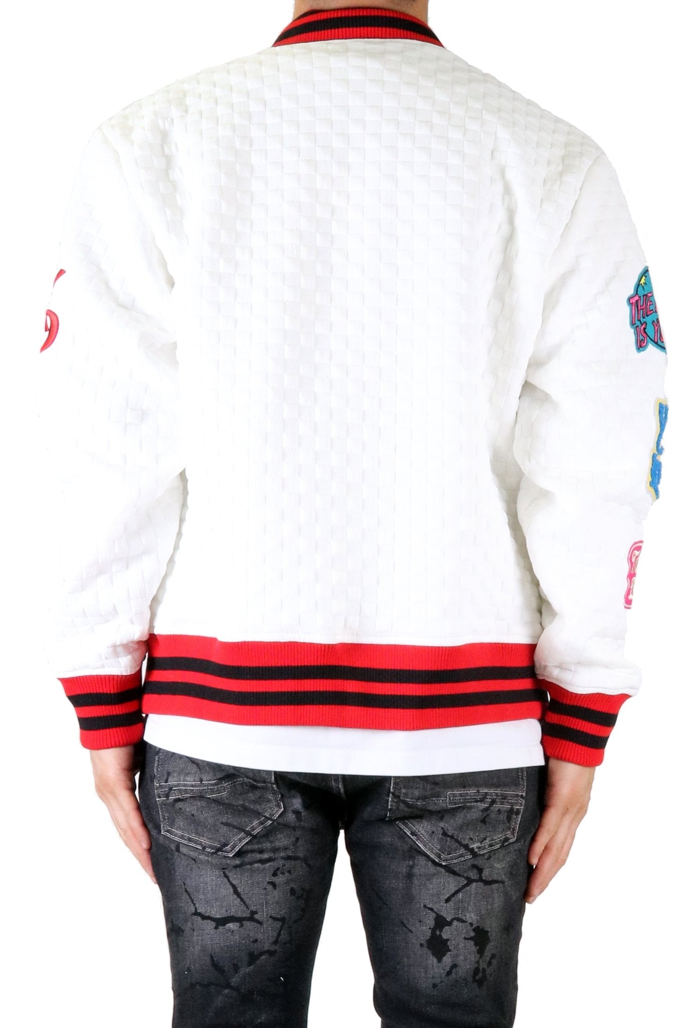 BLANCO Waffle Square Pattern Jacket with patches