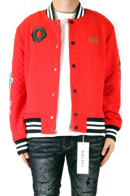 ROJO Waffle Square Pattern Jacket with patches