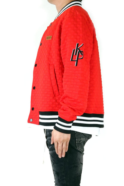 ROJO Waffle Square Pattern Jacket with patches