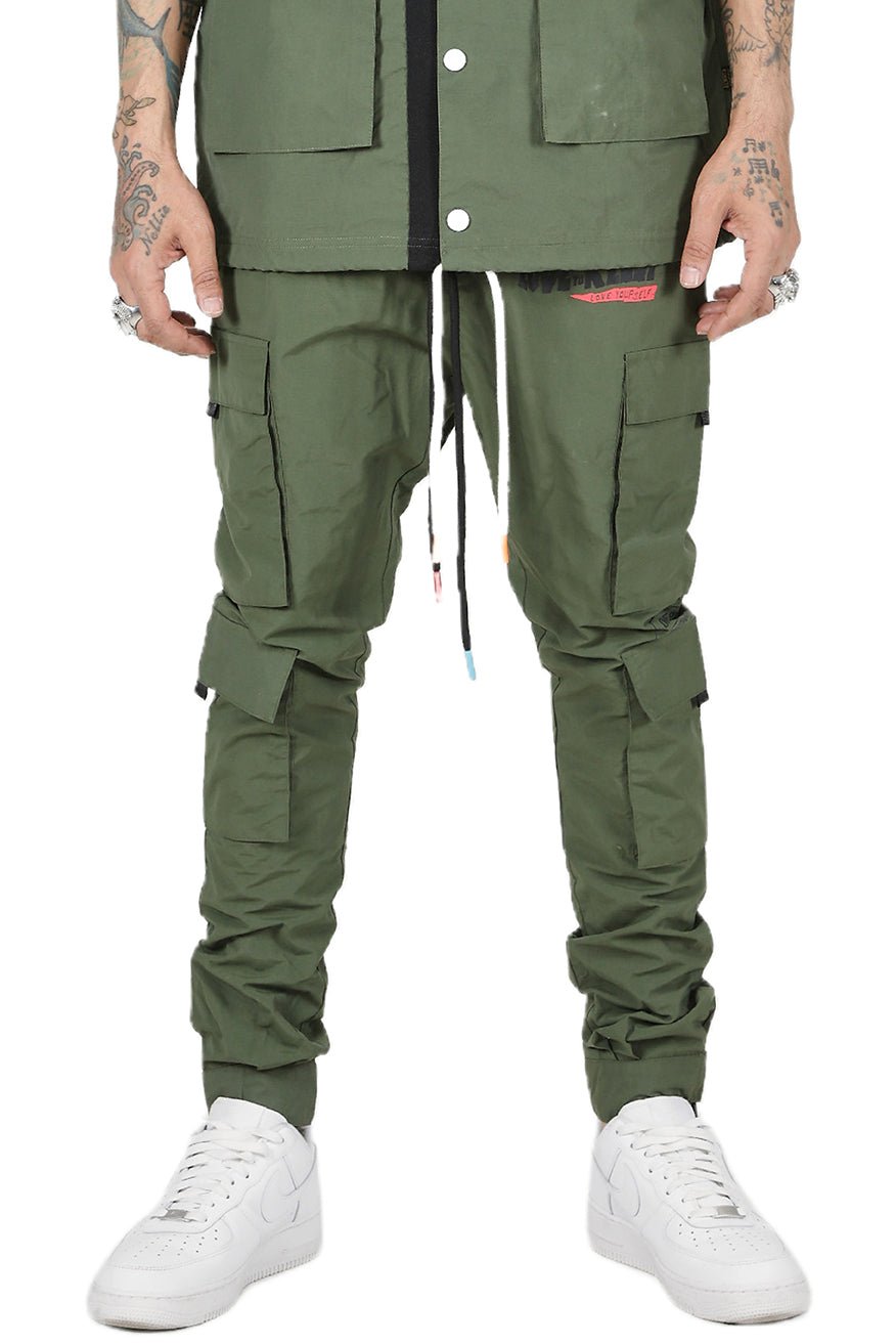 Anas Men's premium crispy nylon cargo jogger pants