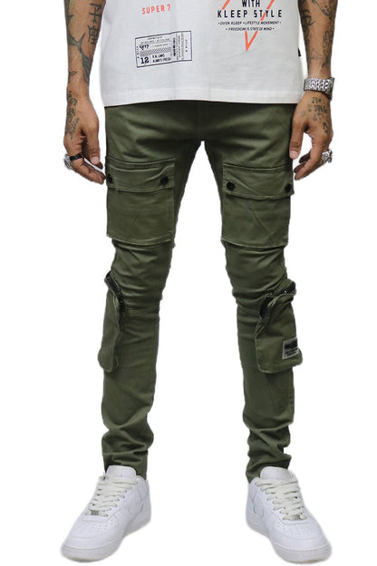 Verde Men's premium twill cargo pant with multi functional pockets