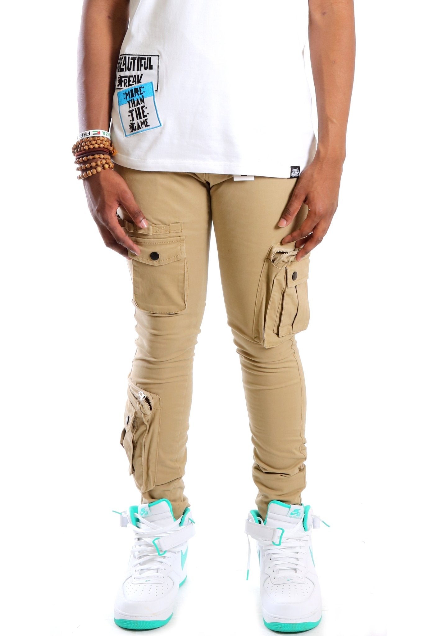 HEWIT Men's premium twill khaki  cargo pants.