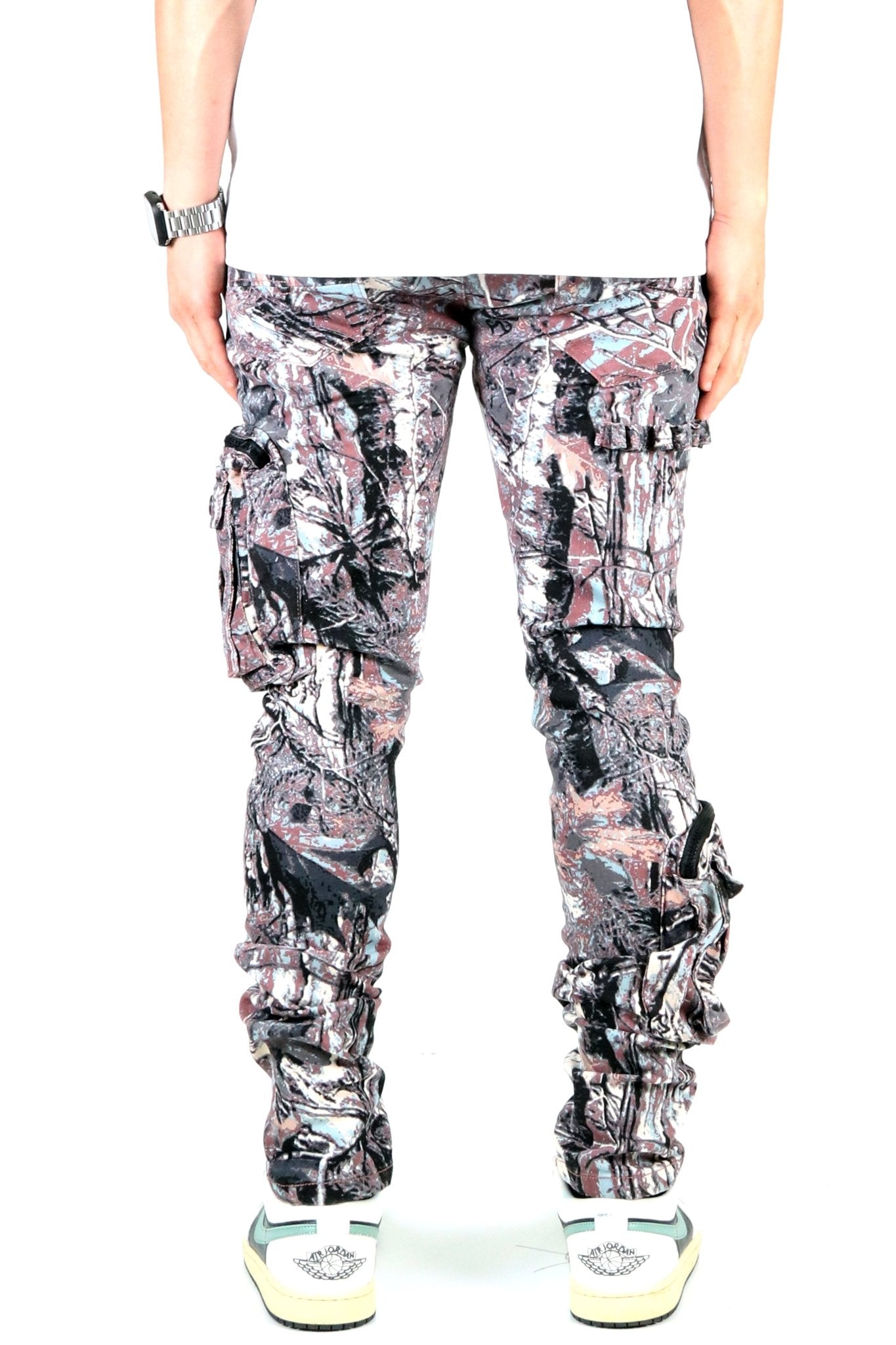 KUSA Men's premium twill forest camo pattern cargo pants.