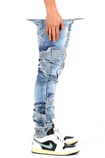 SPHERE Men's Premium Heavy Washed Skinny Denim Pants