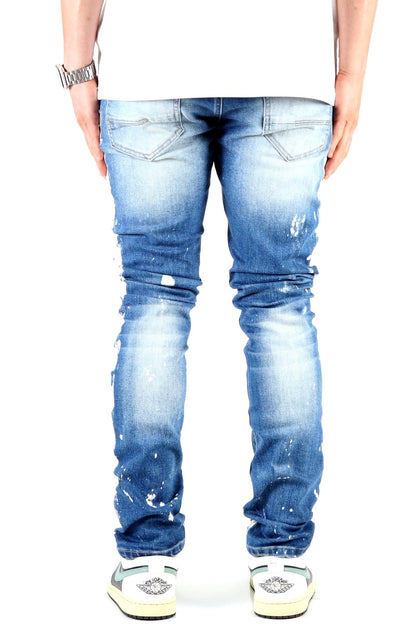 SAVAGE Men's Premium Heavy Washed Skinny Denim Pants