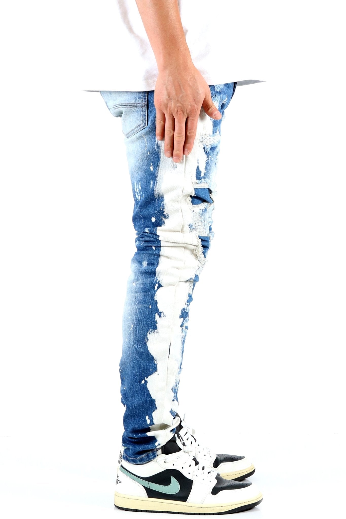 SAVAGE Men's Premium Heavy Washed Skinny Denim Pants