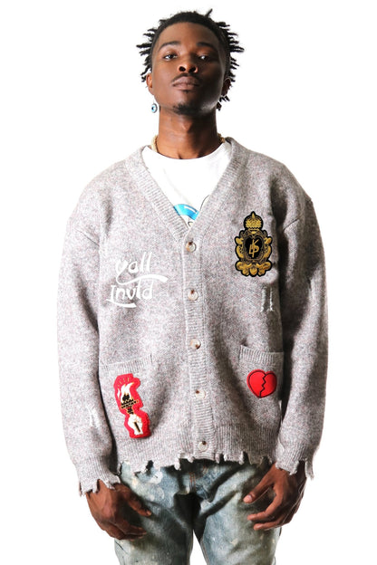 SUPA Men's premium sweater cardigan with embroidery & patches