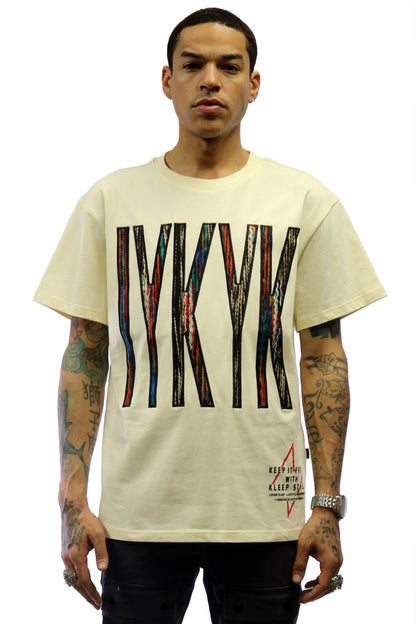 FORT Men's IYKYK emb lettering cream cotton short sleeve tee